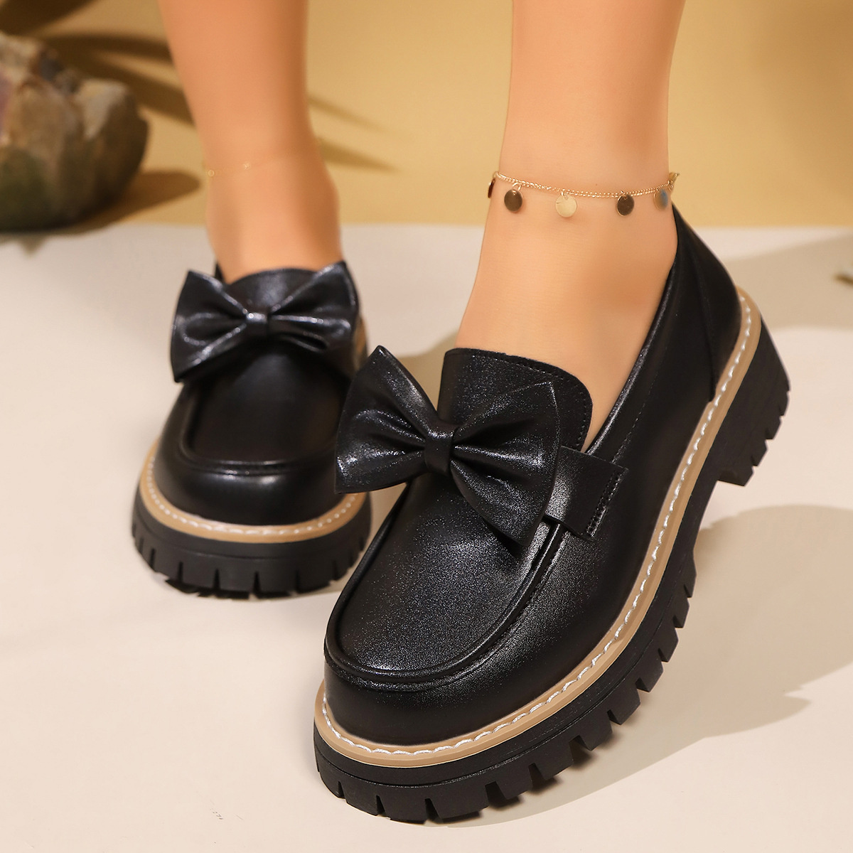 Bow Decor Chunky Loafers