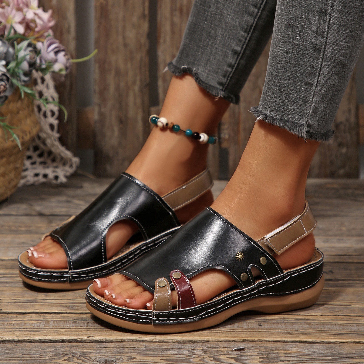 Open Toe Flats Sandals