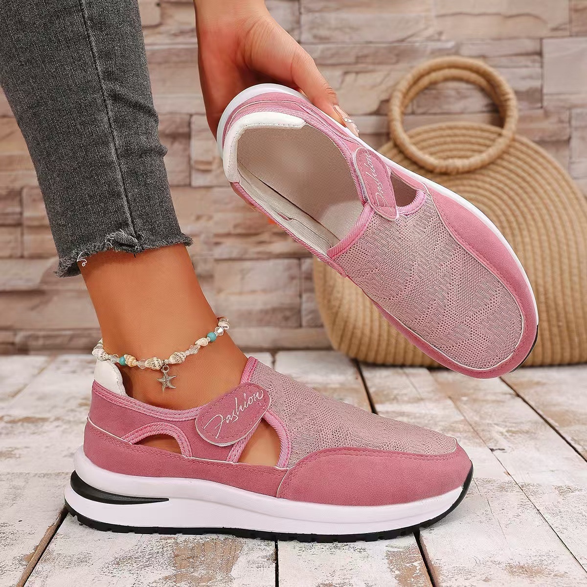 Breathable Mesh Velcro Shoes