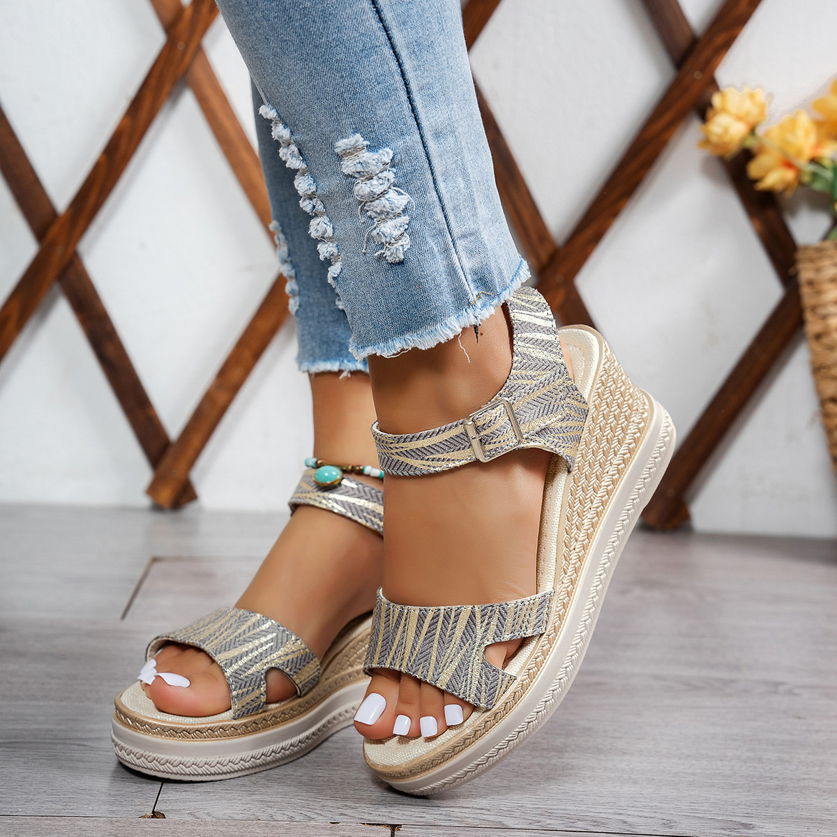 Open Toe Wedge Sandals