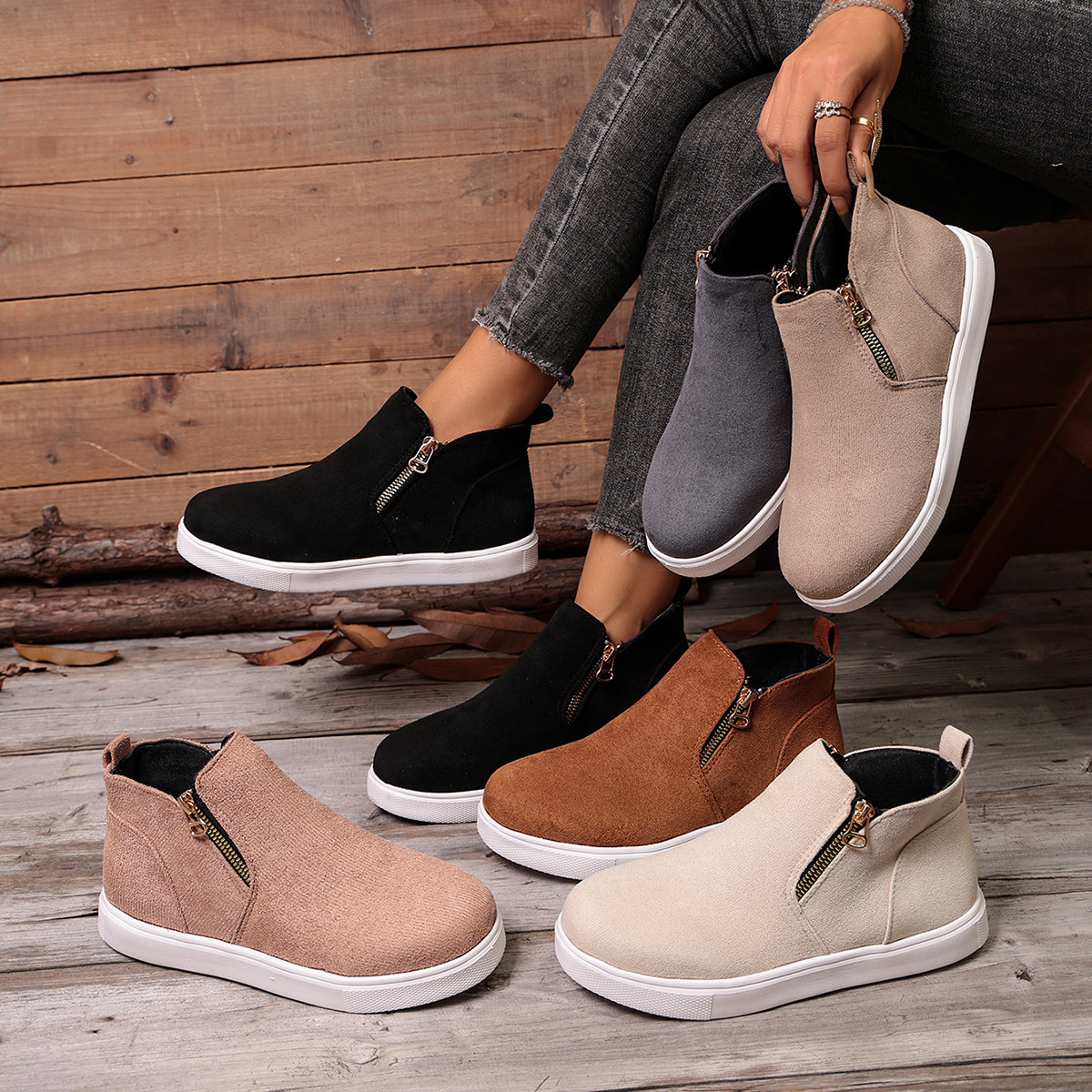 Round Toe Ankle Boots