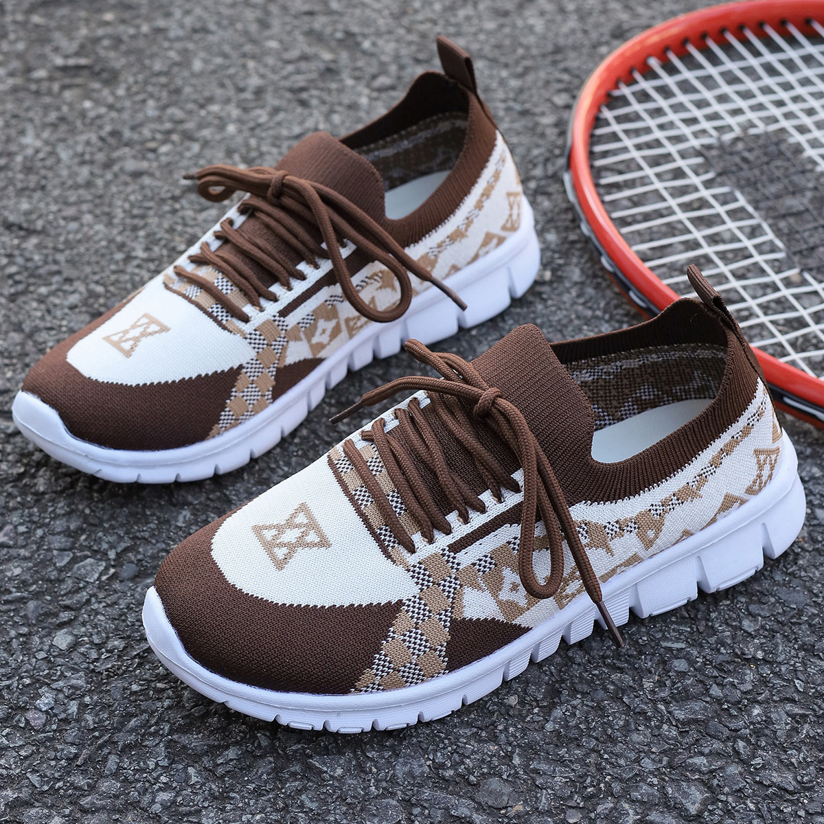 Breathable Mesh Lace Up Sneakers