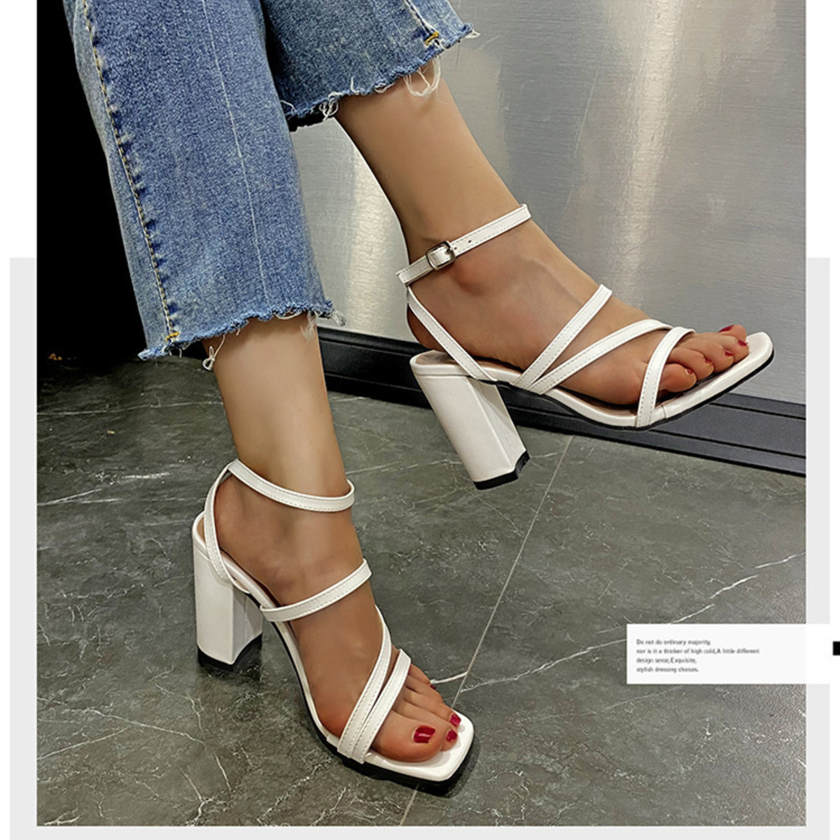 Open Toe Block Heels Sandals