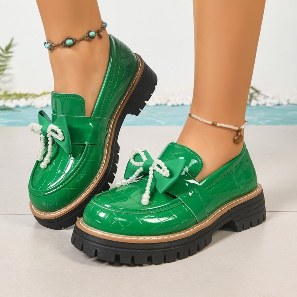 Round Toe Platform Loaferss