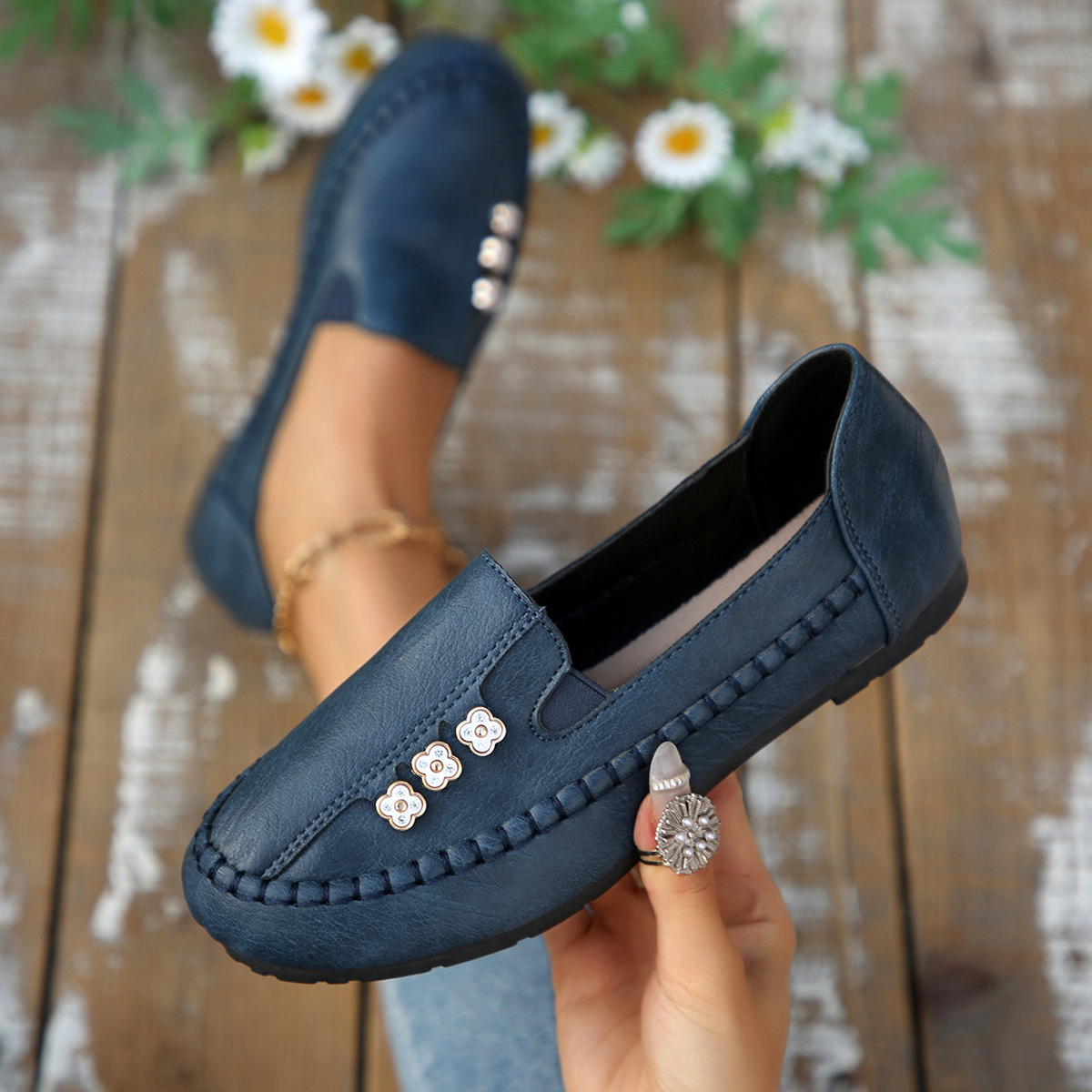 Round Toe Slip-Ons