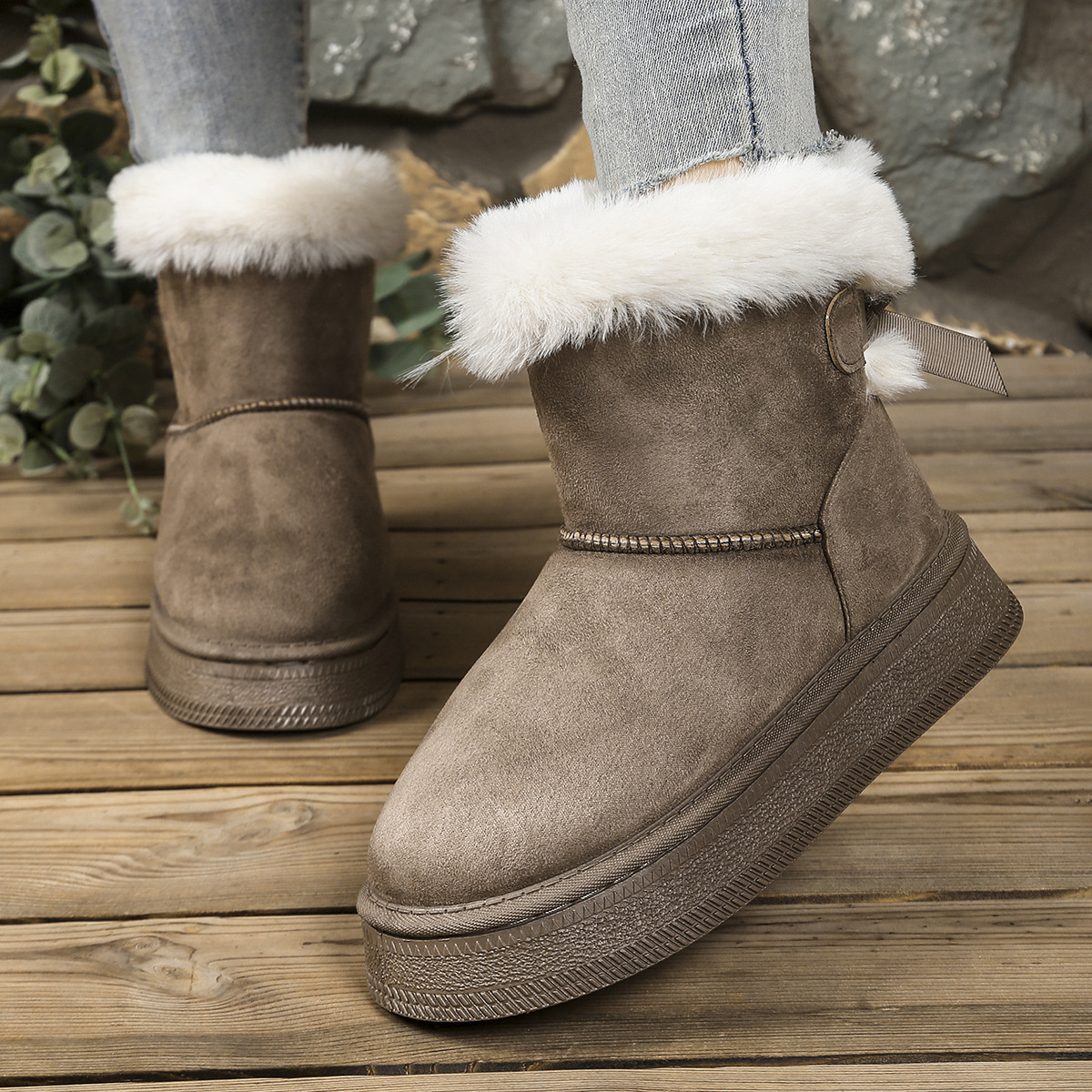 Fur-Lined Winter Ankle Boots