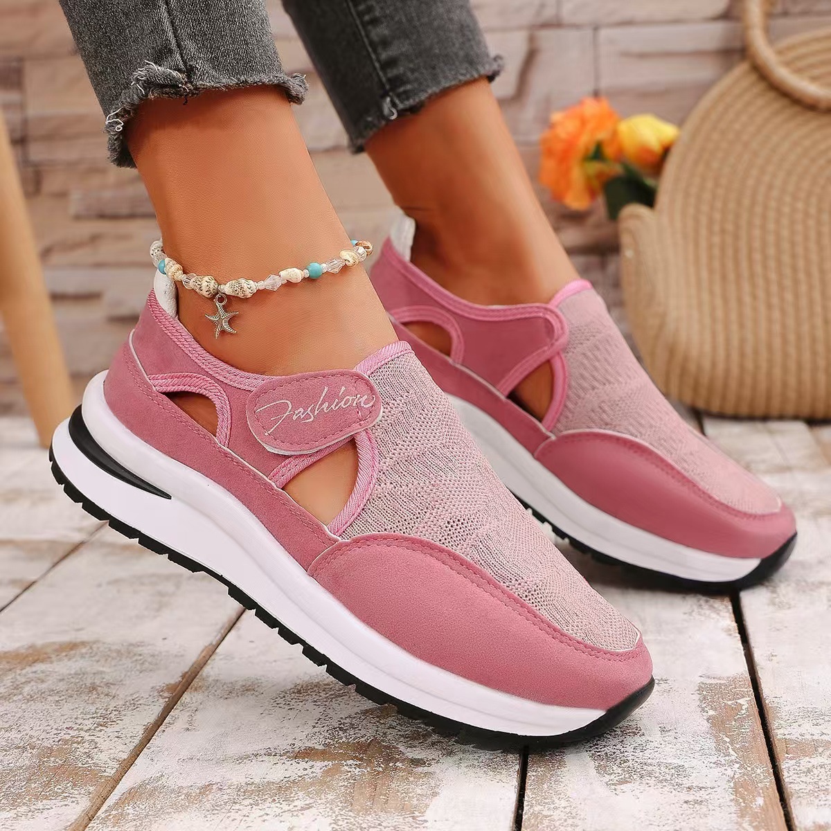 Breathable Mesh Velcro Shoes