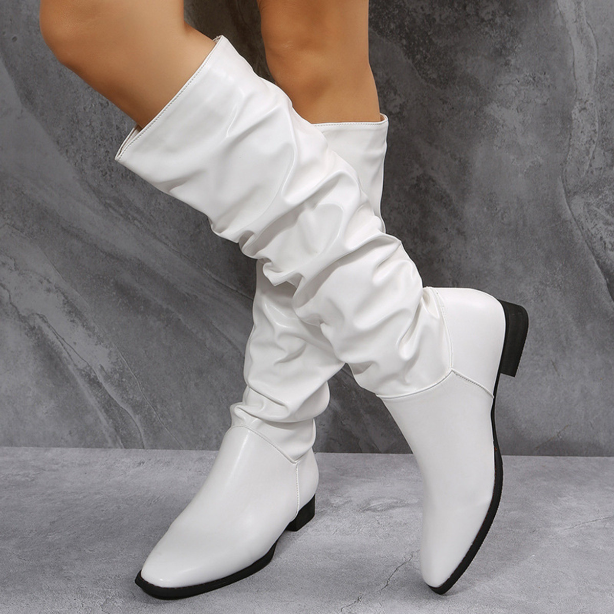 Slouchy Block Heel Boots