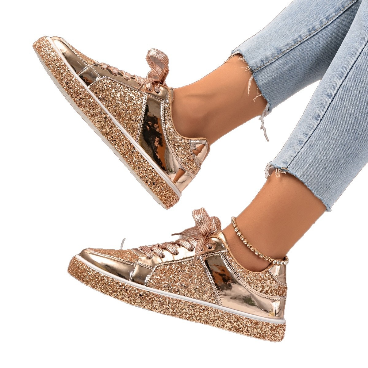 Round Toe Lace Up Sneakers