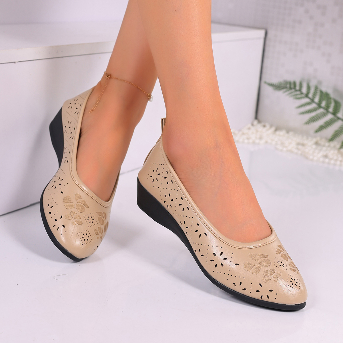 Point Toe Wedge Slip-Ons