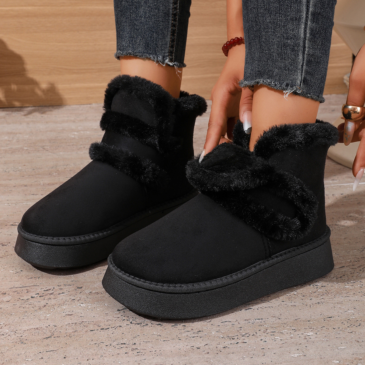 Round Toe Platform Boots