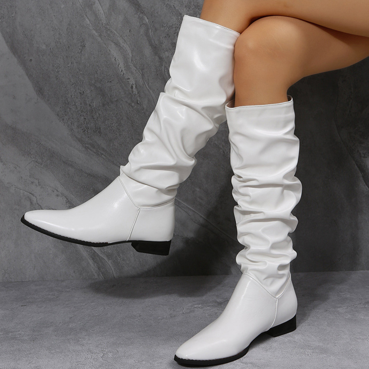 Slouchy Block Heel Boots