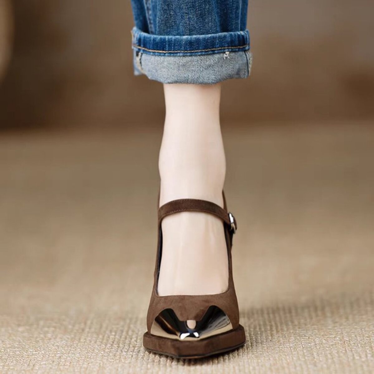 Point Toe Block Heels Pumps