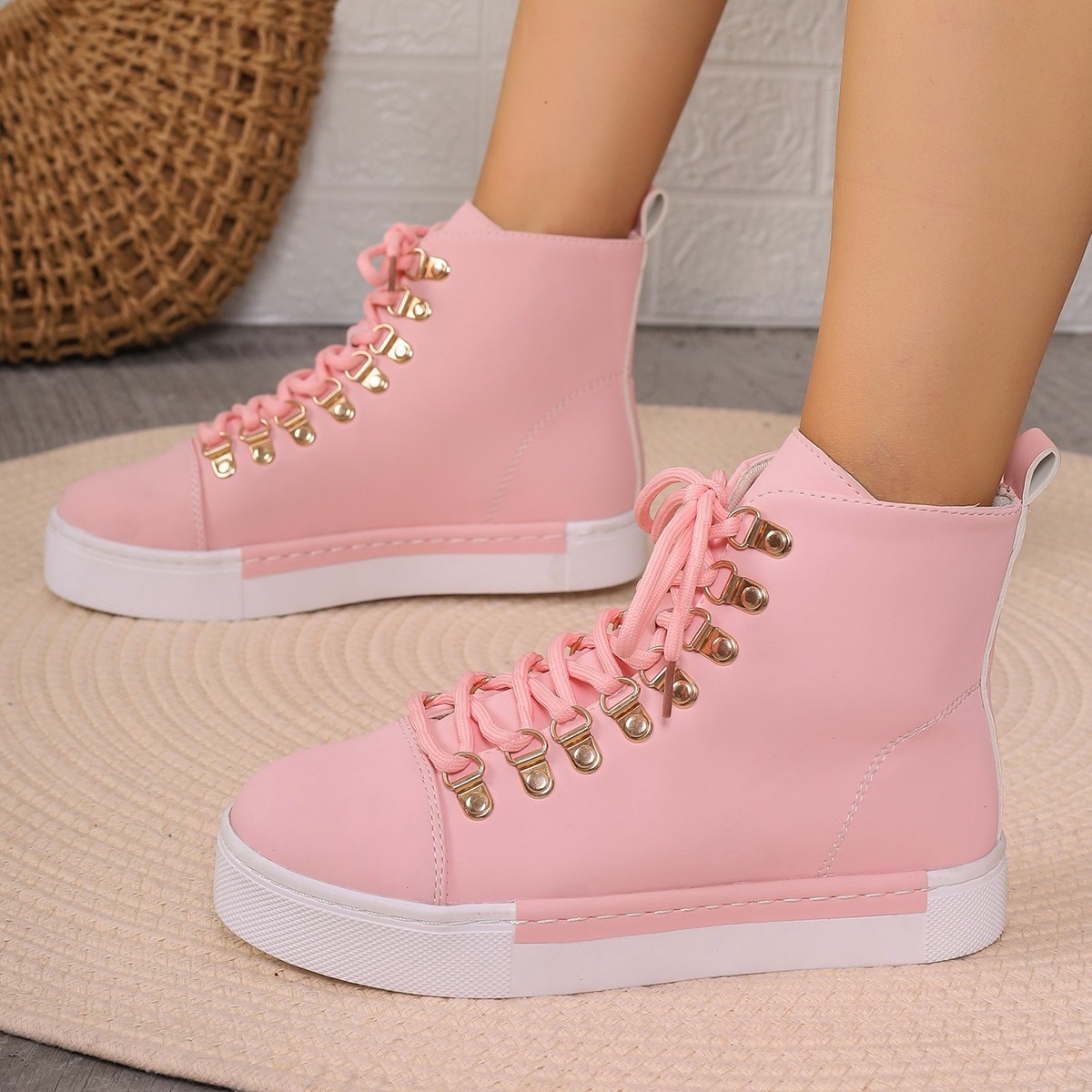 Lace-Up Platform Sneakers