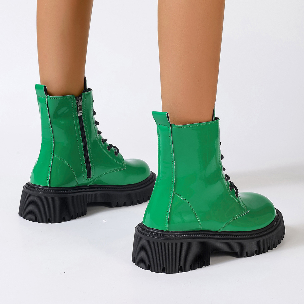 Lace-Up Platform Combat Boots