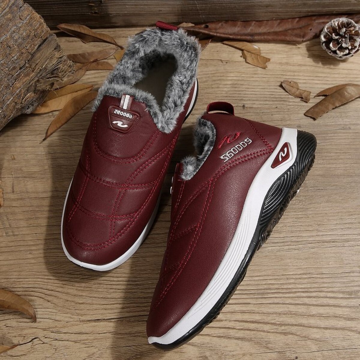 Plush Round Toe Platform Shoes