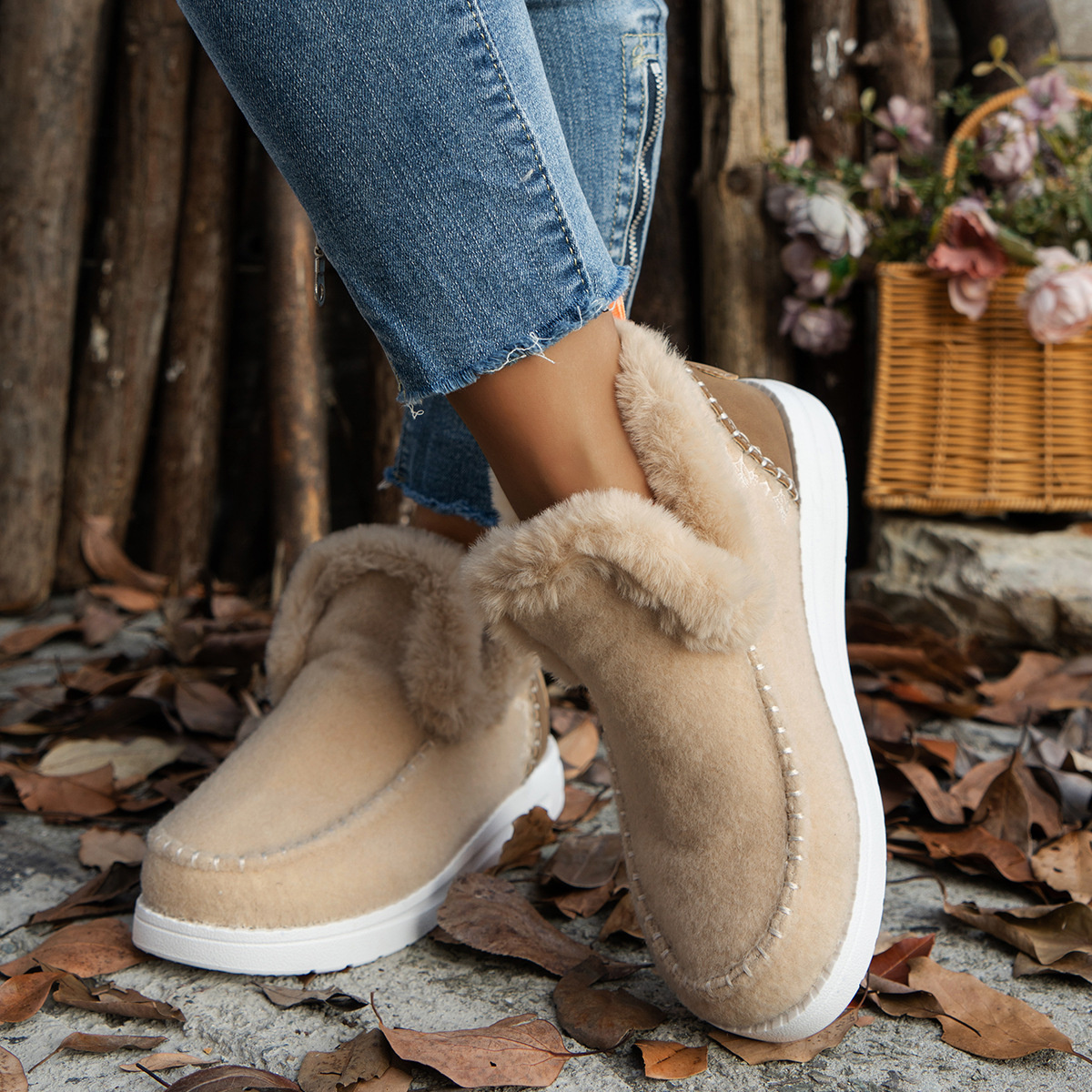 Round Toe Winter Ankle Boots