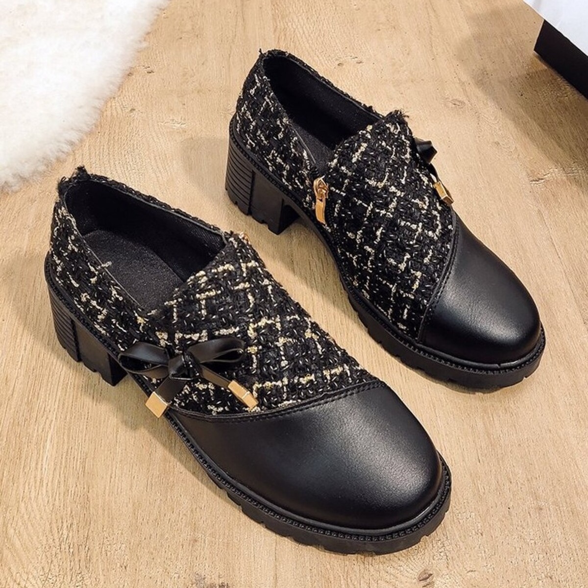Round Toe Block Heels Boots