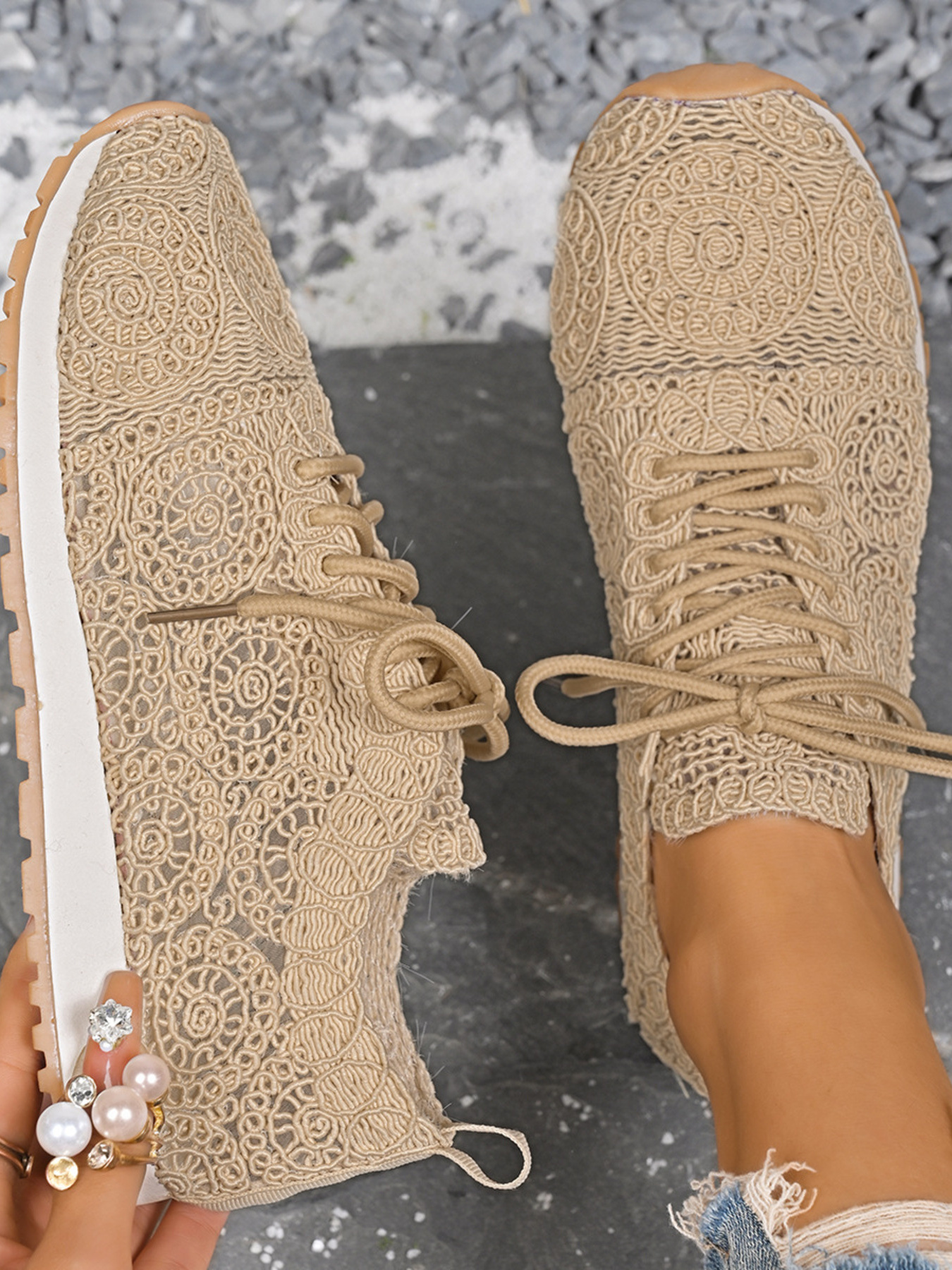 Mesh Lace Up Sneakers