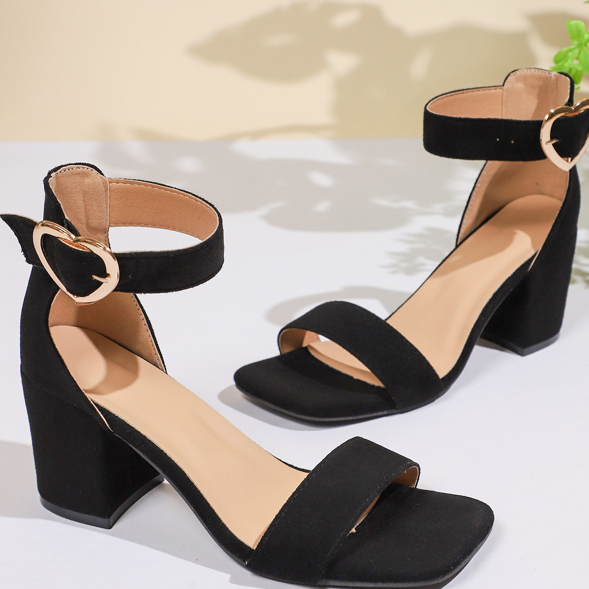 Open Toe Block Heels Sandals