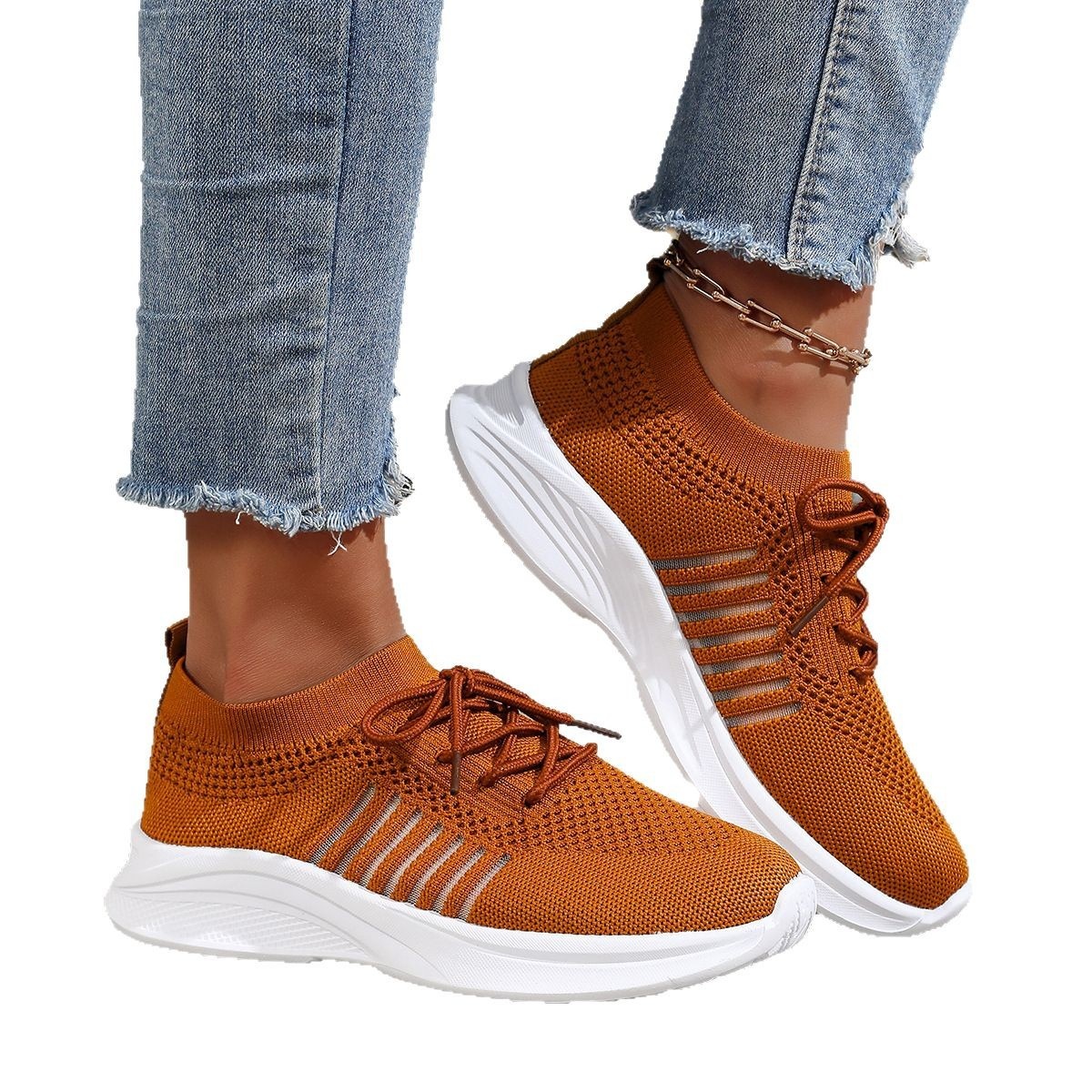 Breathable Mesh Lace Up Athletic