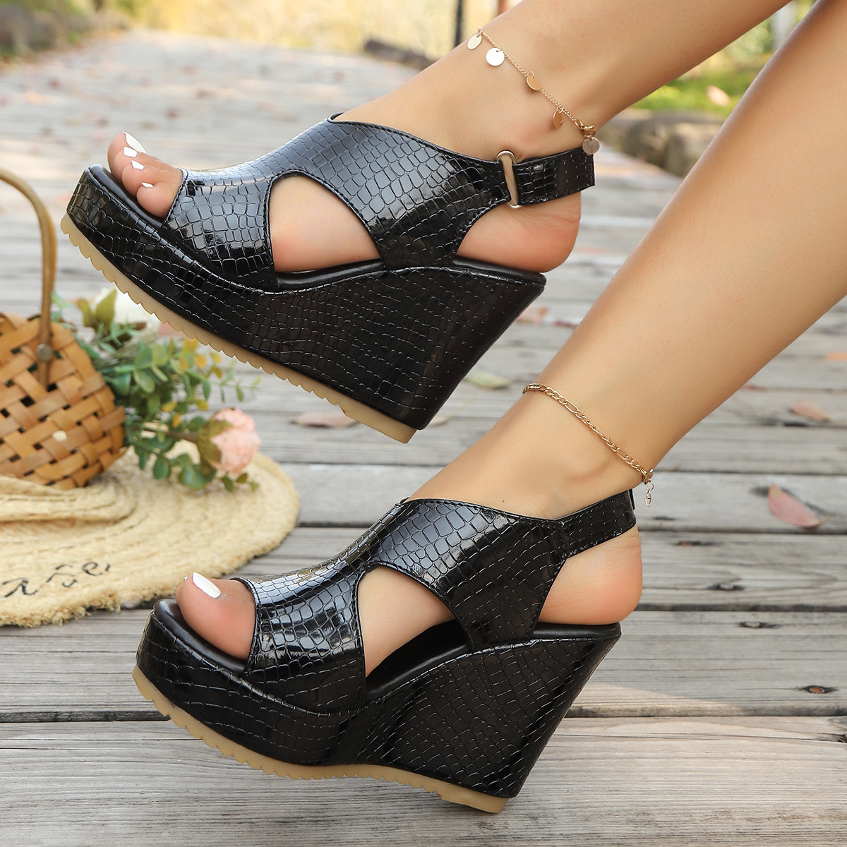 Open Toe Wedge Sandals