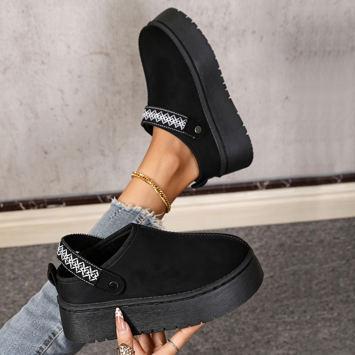 Platform Suede Fur-Lined Boots