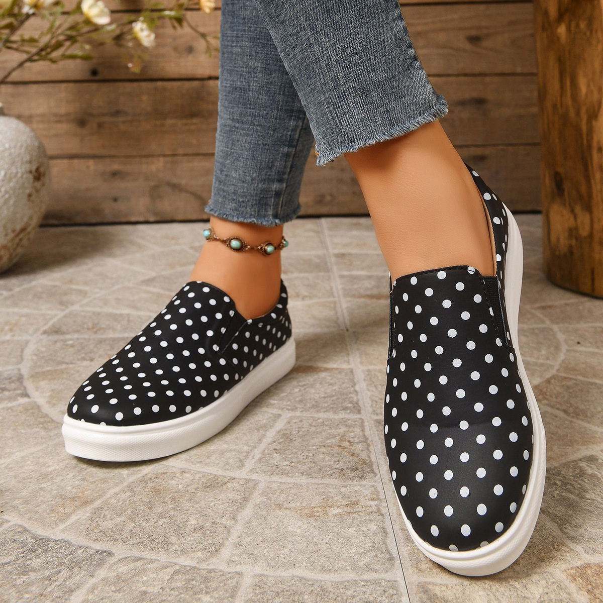 Polka Dot Slip-Ons
