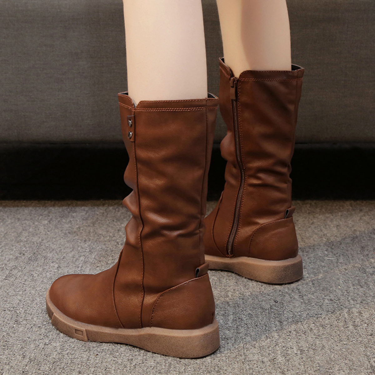 Round Toe Platform Boots
