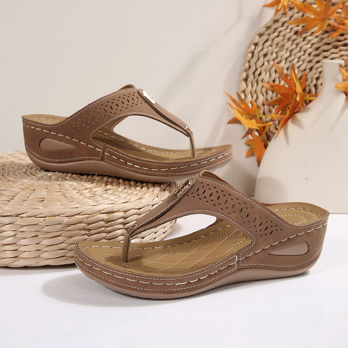 Toe Post Wedge Sandals