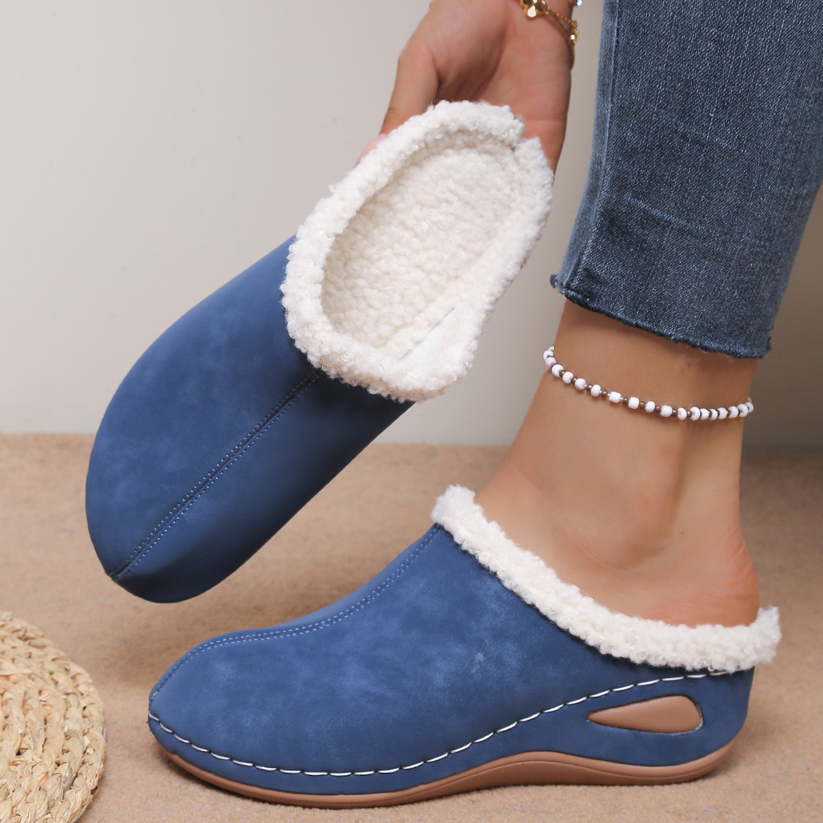 Plush Lined Wedge Slip-Ons