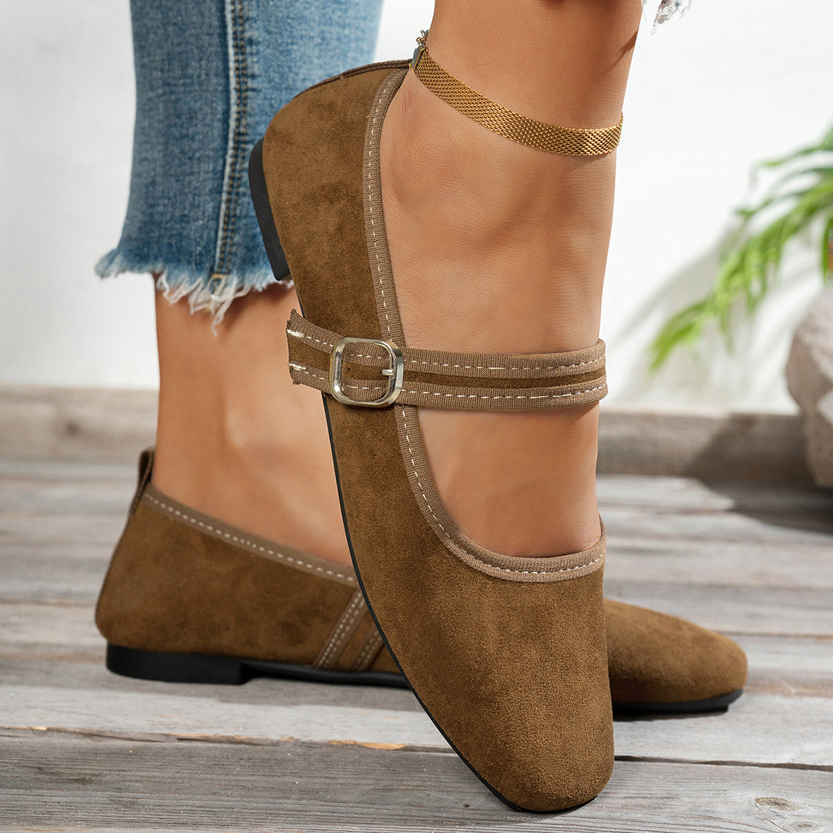 Square Toe Slip-Ons