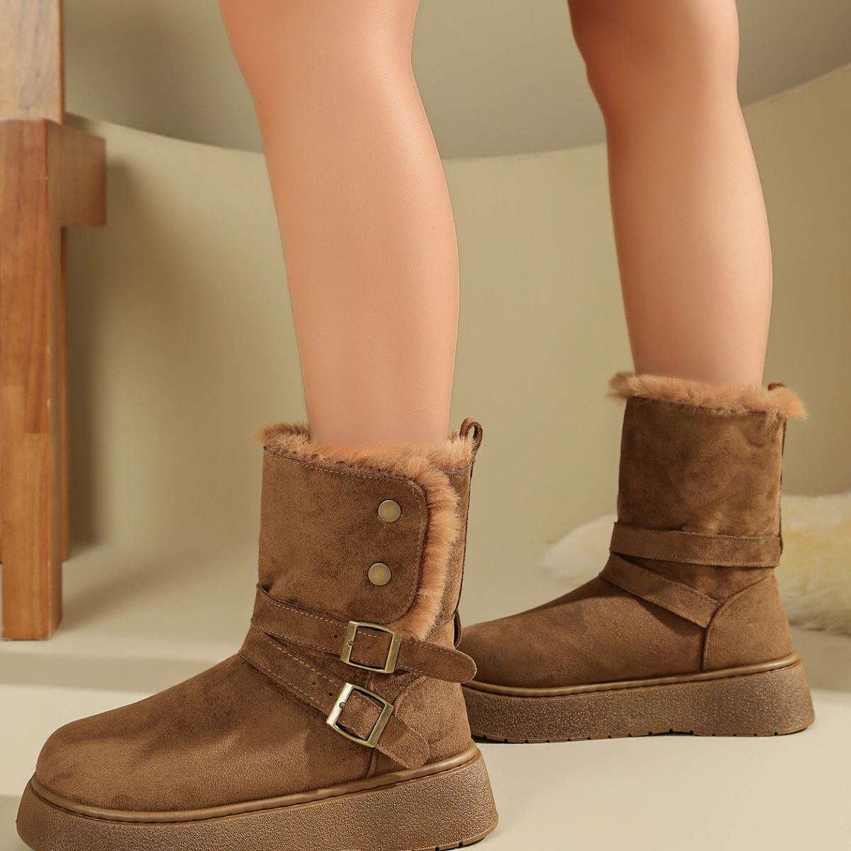 Round Toe Platform Boots
