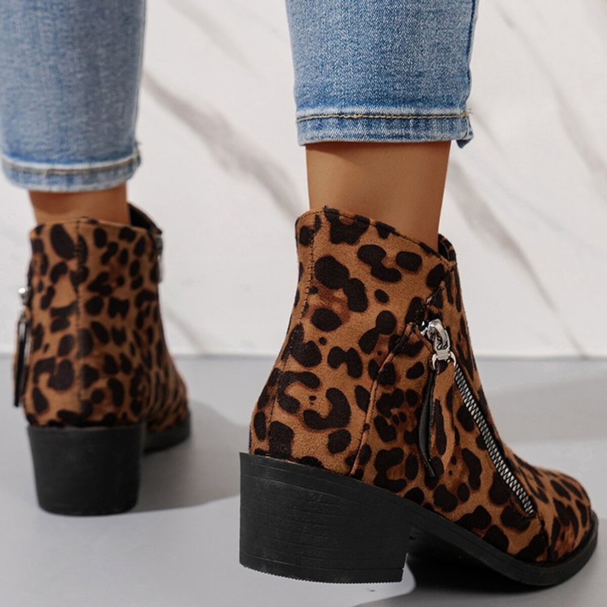 Point Toe Block Heels Boots