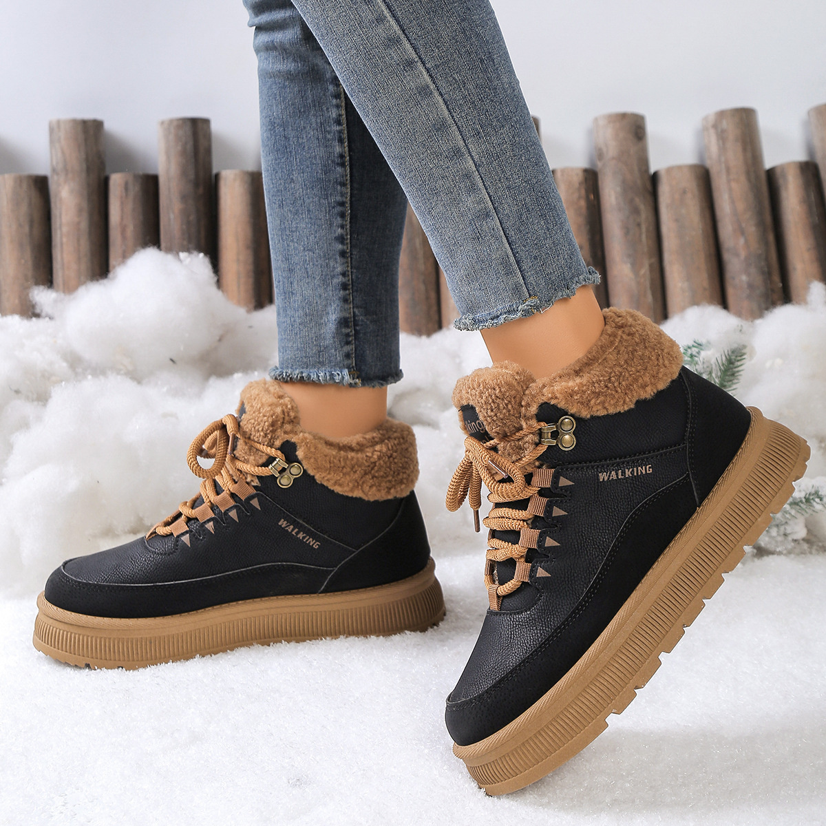 Fur-Lined Ankle Boots