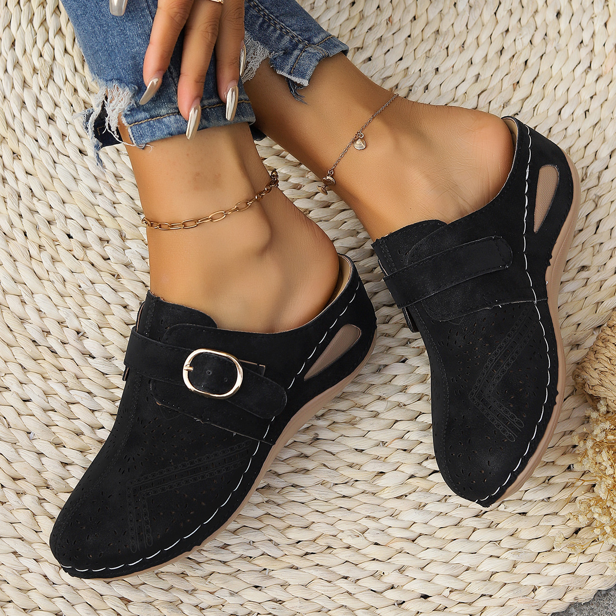 Casual Buckle Slip-Ons