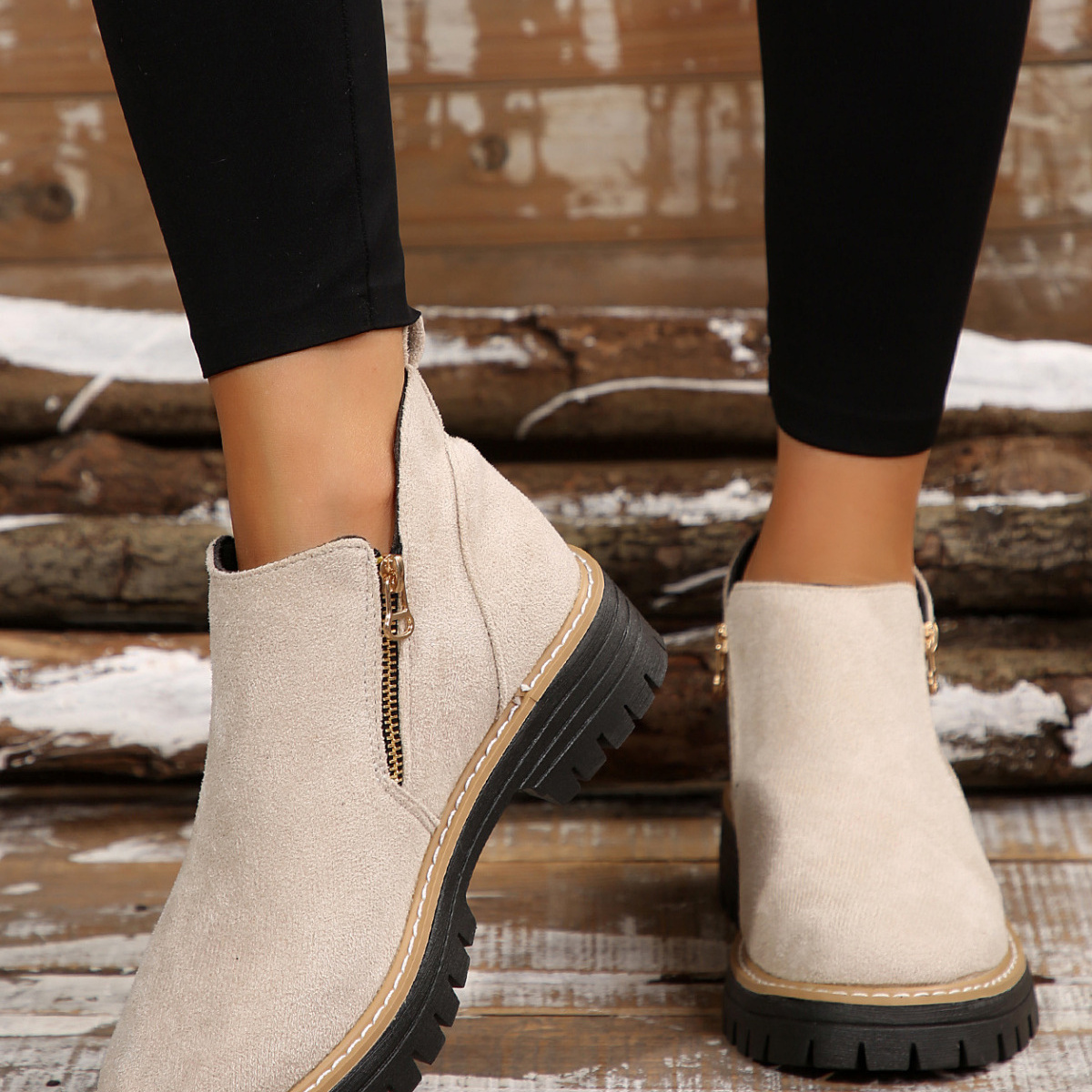 Side Zip Ankle Boots