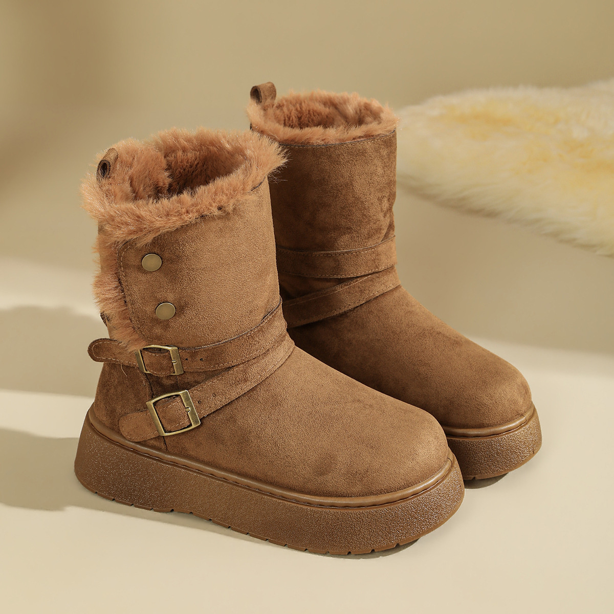 Round Toe Platform Boots