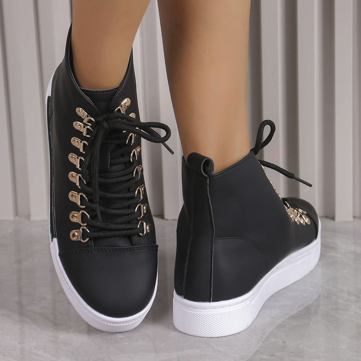 Lace-Up Platform Sneakers