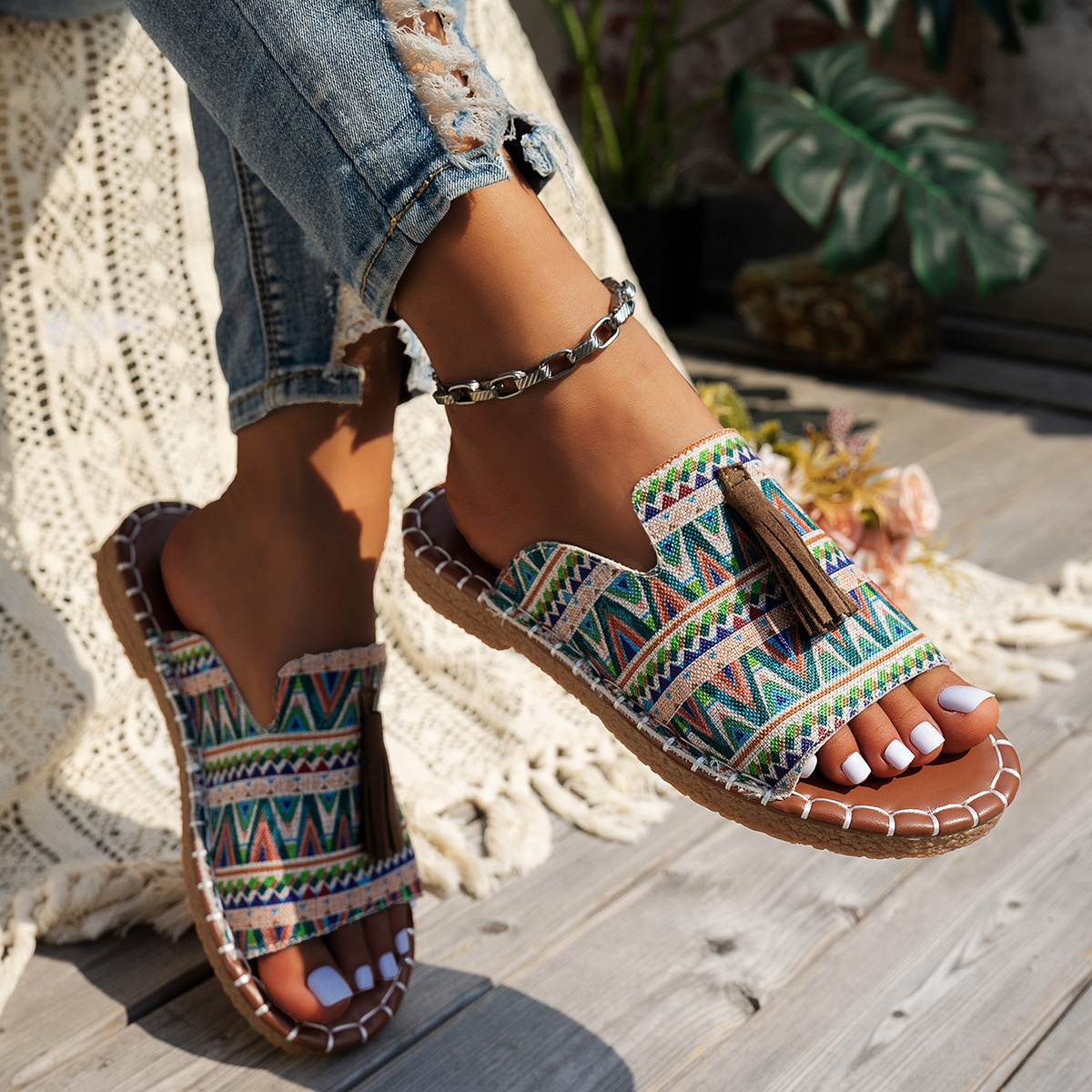 Tassel Open Toe Sandals