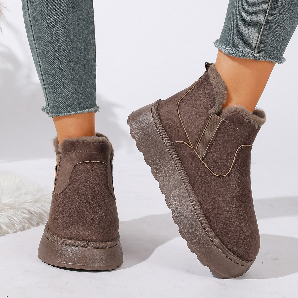 Round Toe Platform Boots
