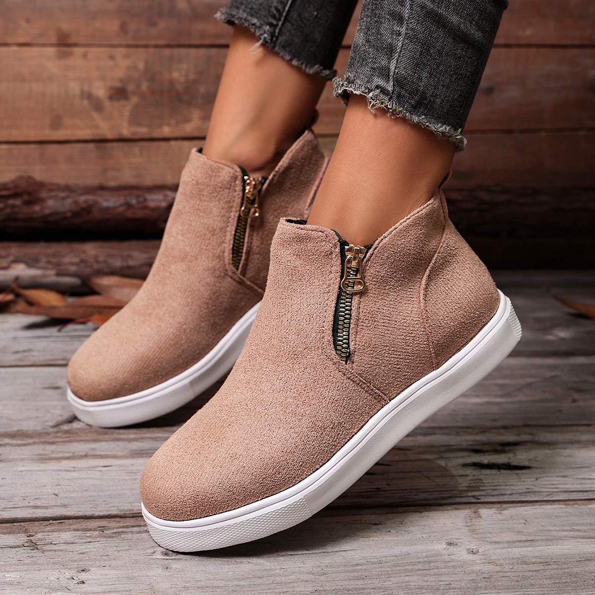 Round Toe Ankle Boots