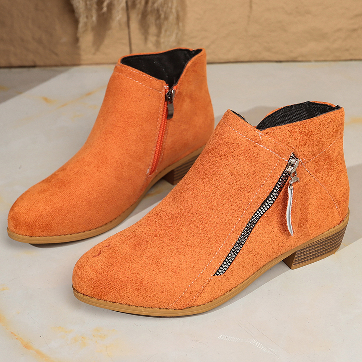 Point Toe Block Heels Boots