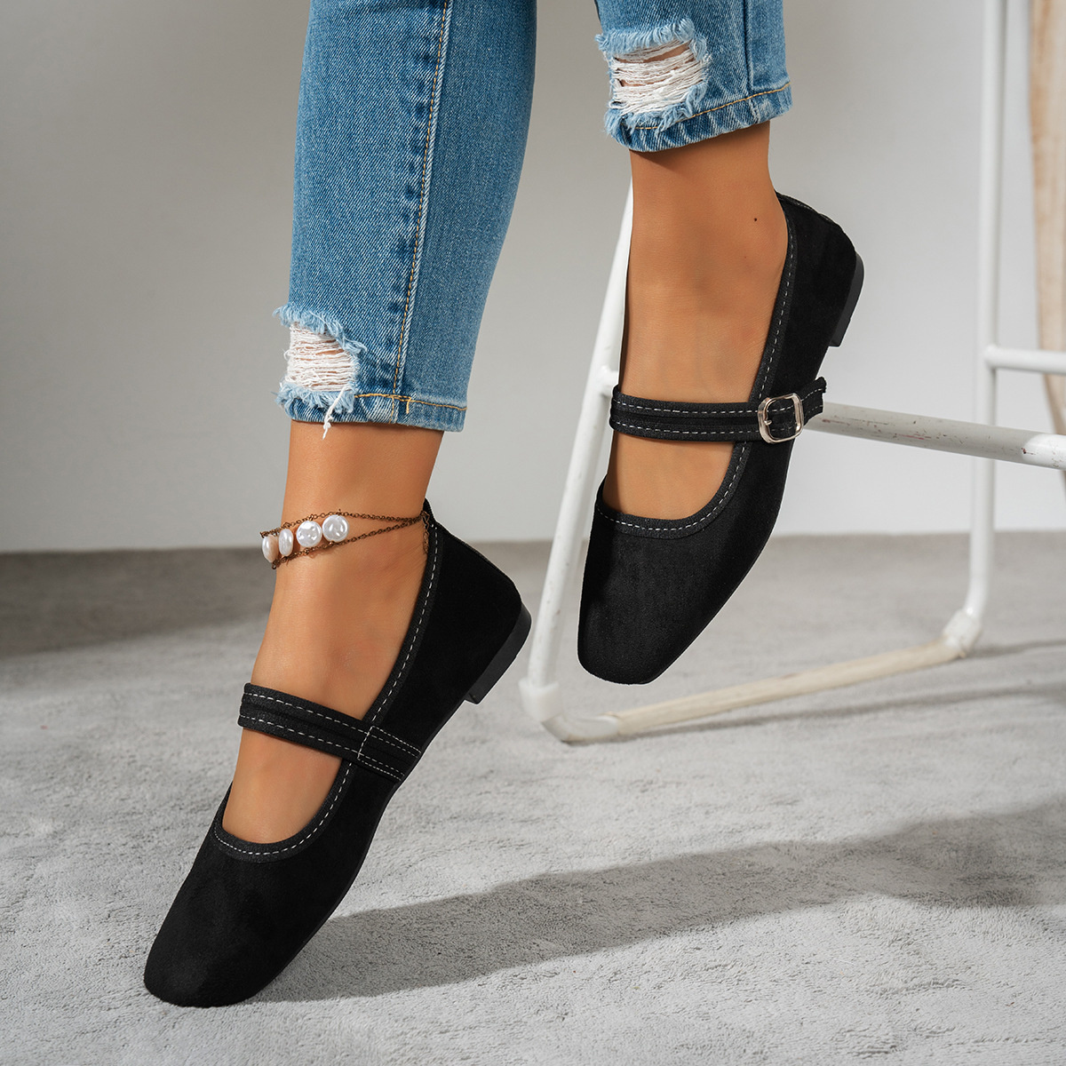 Square Toe Slip-Ons