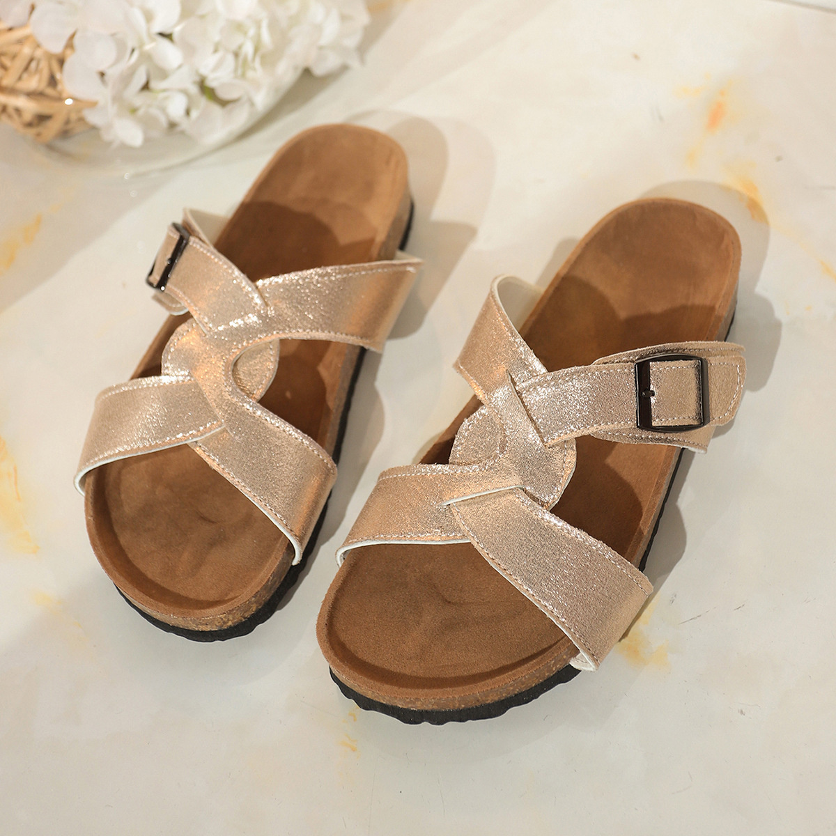 Open Toe Buckle Sandals
