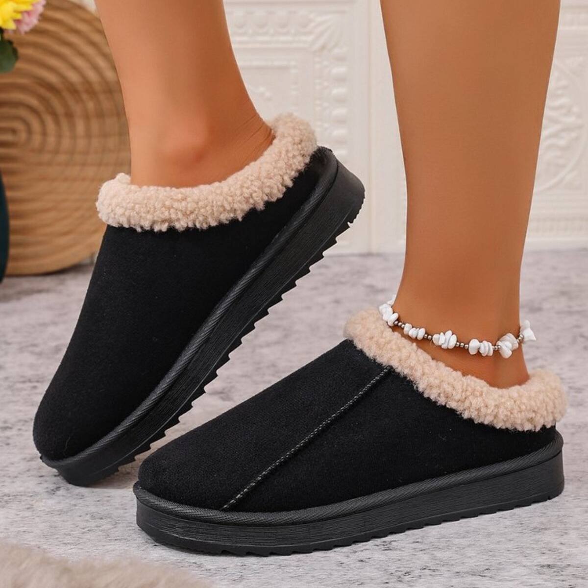 Cozy Plush Lined Clog Slippers