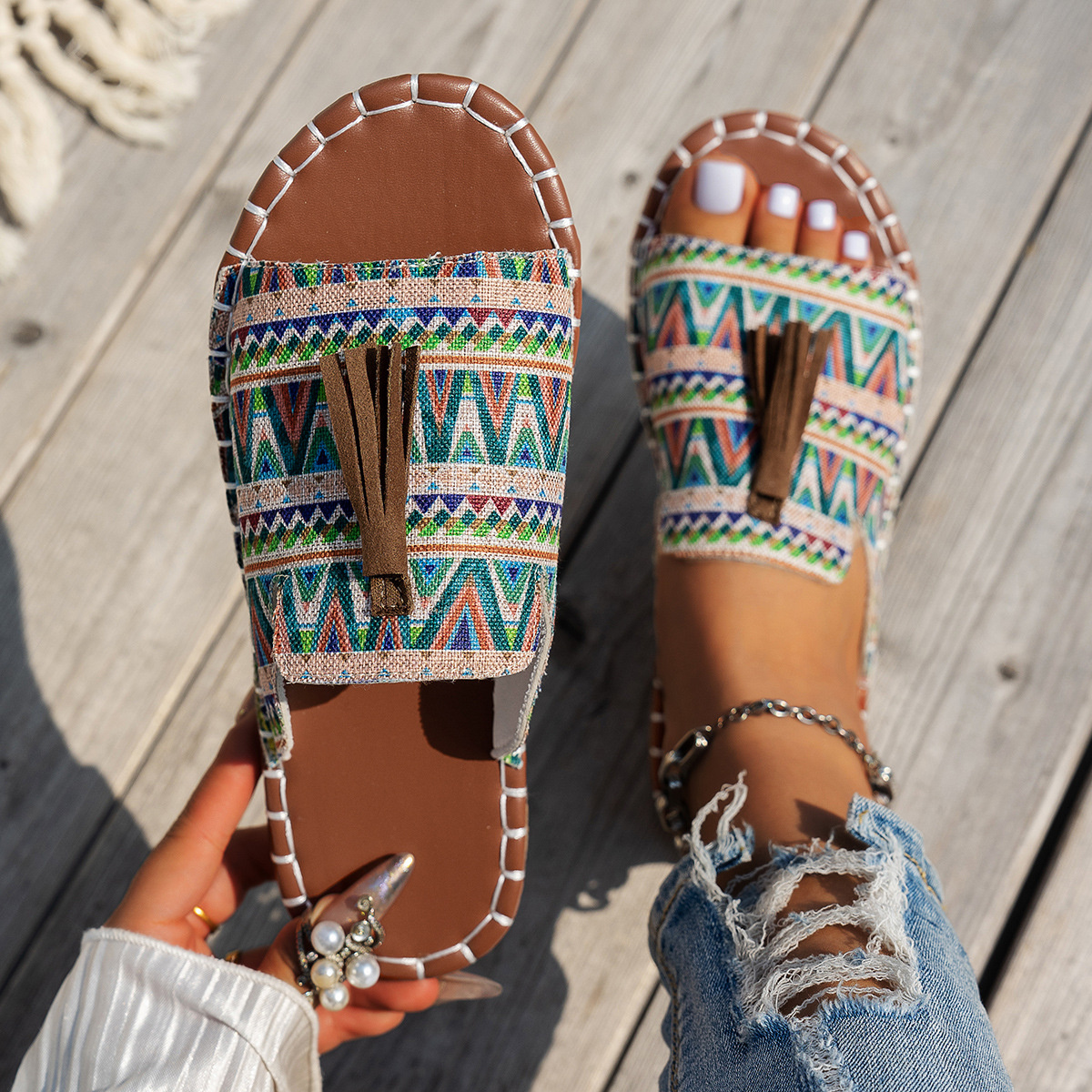 Tassel Open Toe Sandals