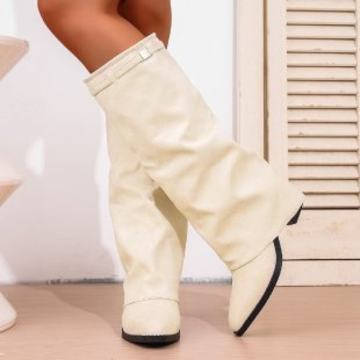 Point Toe Block Heels Boots