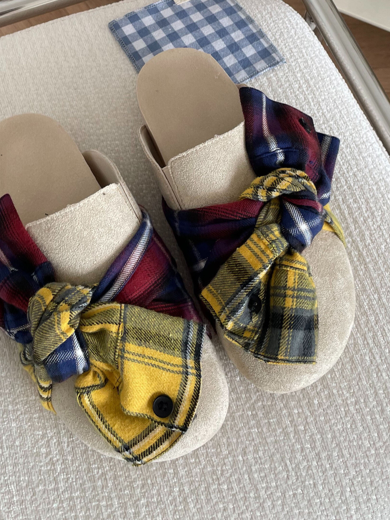 Bow-Knot Plaid Comfort Slip-Ons
