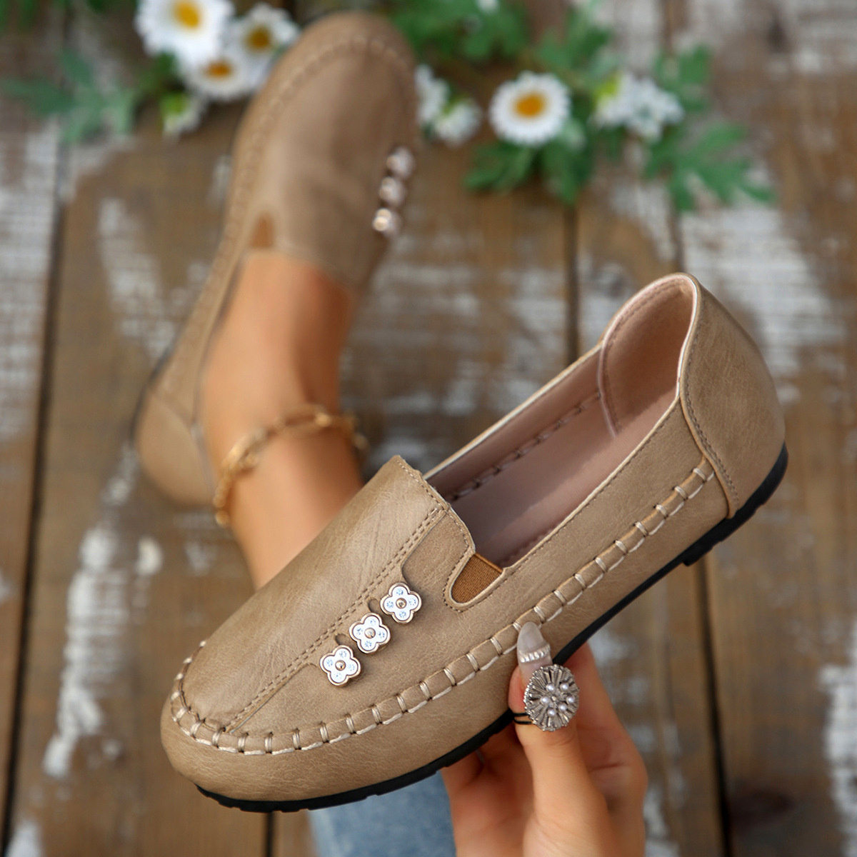Round Toe Slip-Ons